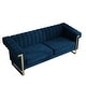 preview thumbnail 9 of 18, Mid-Century Channel Tufted Velvet Sofa with Metal Legs