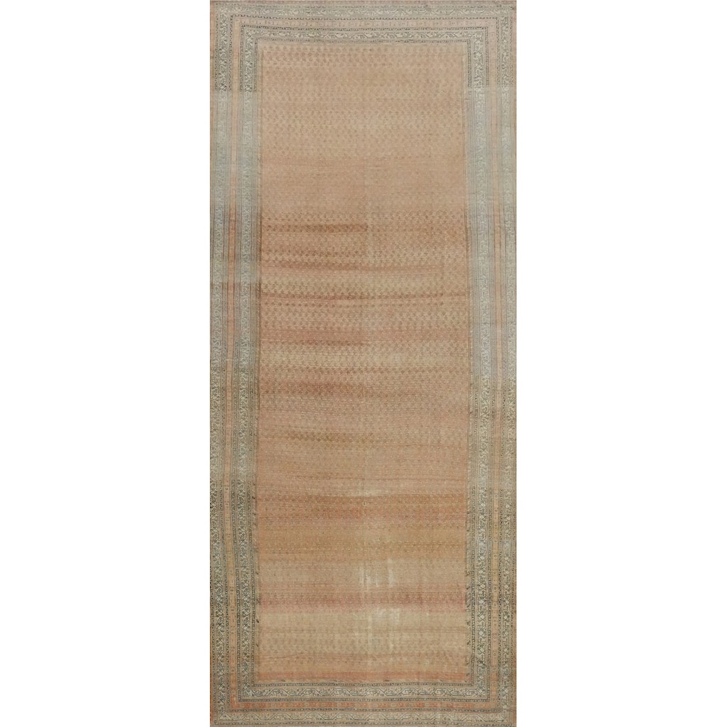 Hand Knotted Oriental 100% Wool Carpet Traditional All-Over Oranges & Rust Malayer Area Rug - 20' 1'' X 7' 9''
