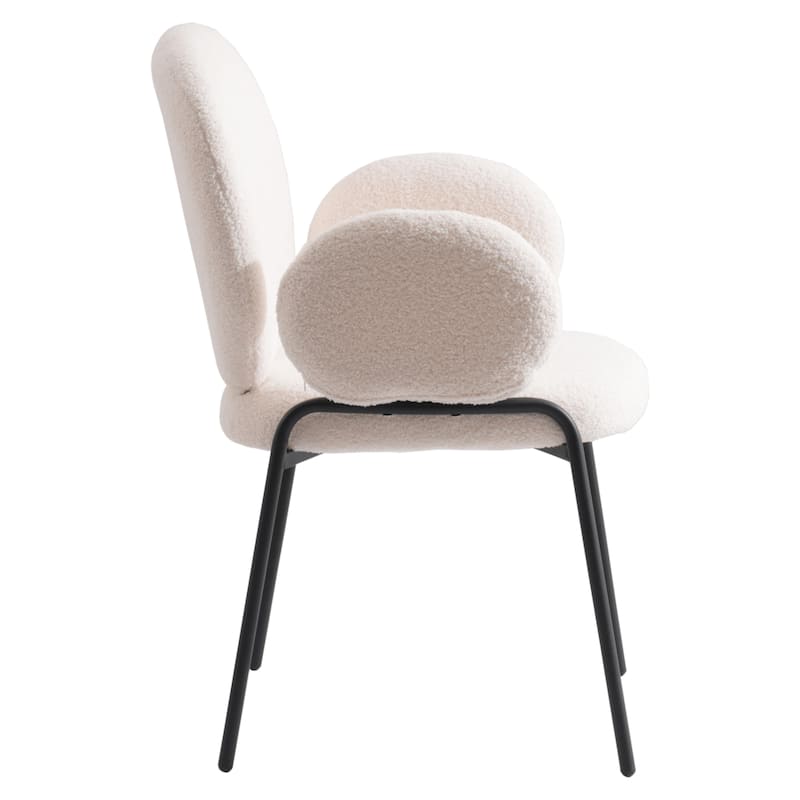 Celestial Boucle Upholstered Iron Dining Chairs Set of 4 by LeisureMod