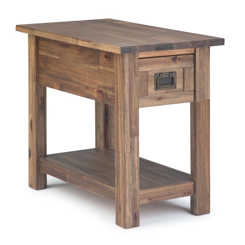 WYNDENHALL Garret SOLID ACACIA WOOD 14 inch Wide Rectangle Rustic Narrow Side Table - 14" W x 24" D x 20" H