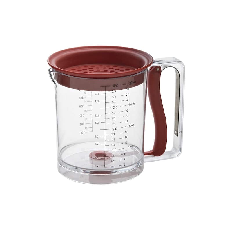 Swing A Way 4 Cup Easy Release Fat and Gravy Separator - 32 Oz - Red