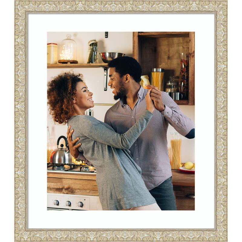 Lila Picture Frame, Photo Frame - 20x24 Matted White 16x20 - Lila Silver