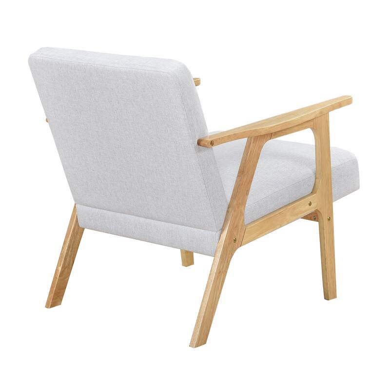 Dean 27" Textured Fabric Accent Chair - Solid Rubberwood Frame