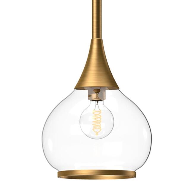 Alora Lighting PD524006CL Hazel 7" Wide Mini Pendant with Clear Glass - Aged Gold
