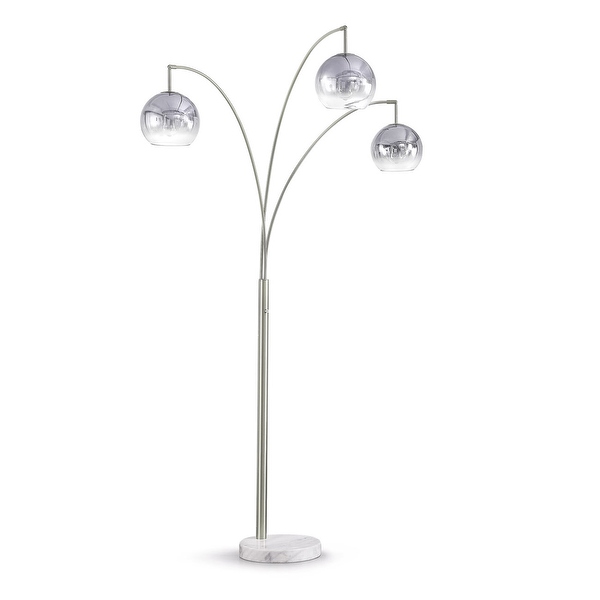Metro 84 H Glass Globe 3 Light LED Dimmable Arch Floor Lamp with LED Vintage Bulbs On Sale Bed Bath Beyond 36352013