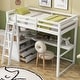preview thumbnail 25 of 30, Loft Bed with Desk and Shelves, Two Built-in Drawers Twin - White