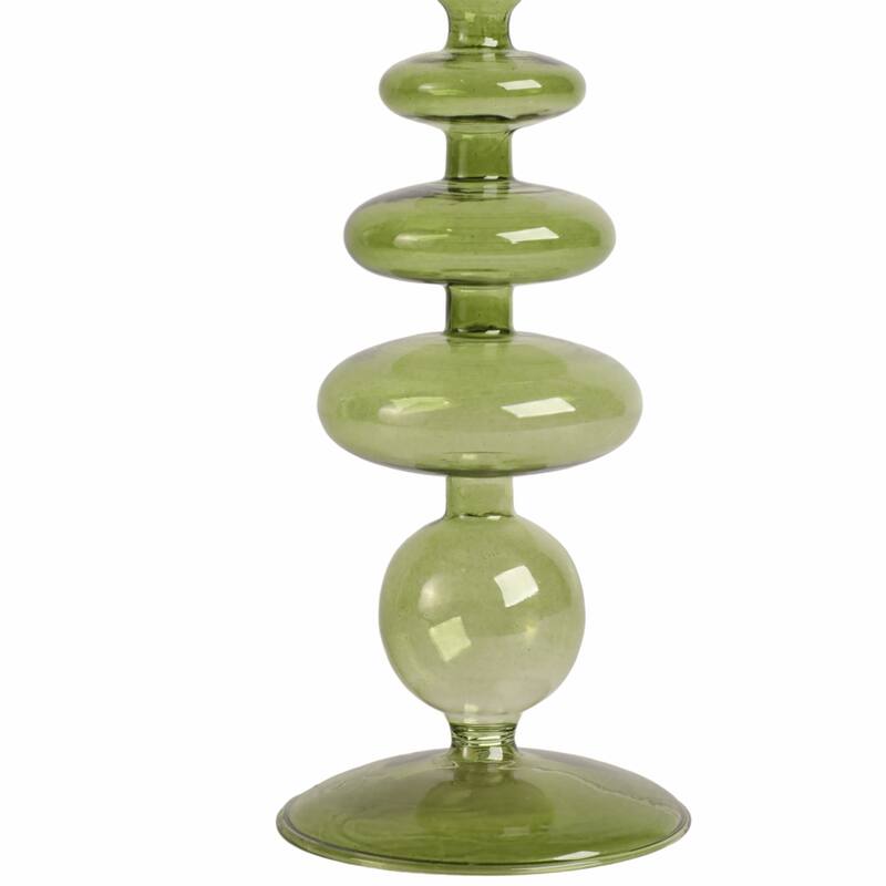 Modern Bubble Glass Candle Holder with Rounded Accent Base