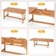 preview thumbnail 8 of 16, MAISON ARTS Patio Solid Acacia Wood Expandable Dining Table for 6/8 People