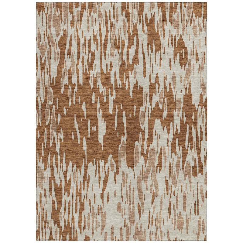 HomeRoots Abstract Transitional Rectangle Outdoor Rug