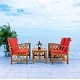 preview thumbnail 64 of 117, SAFAVIEH Fontana 4-piece Acacia Solid Wood Outdoor Conversation Patio Set