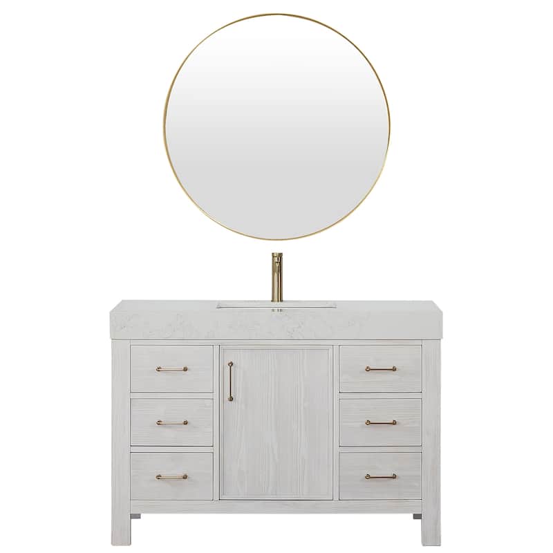 Leon 48 in. Single Bathroom Vanity with Composite Stone Top