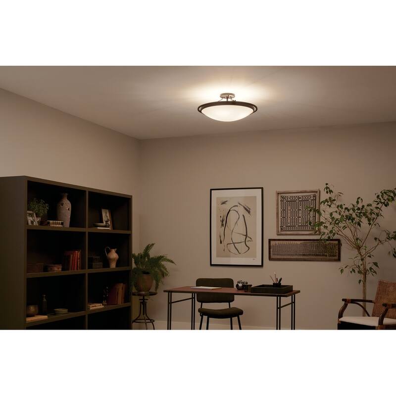 Kichler Lighting 23.25 inch 4-Light Semi Flush Mount Light Black