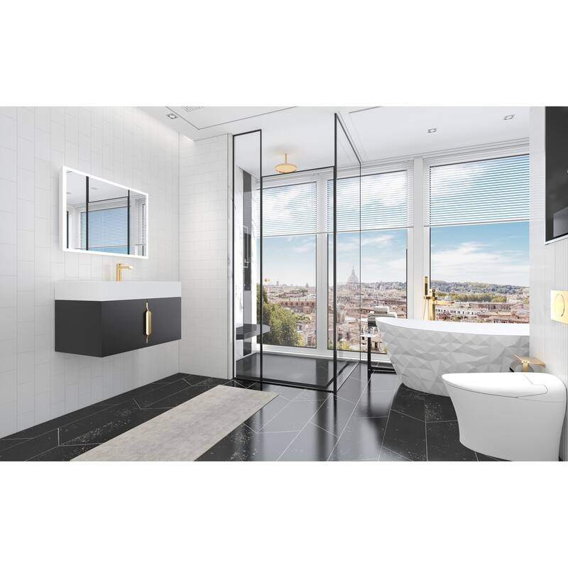 Amazon 30" Wall Mounted Bathroom Right Basin Vanity Set w/ White Top