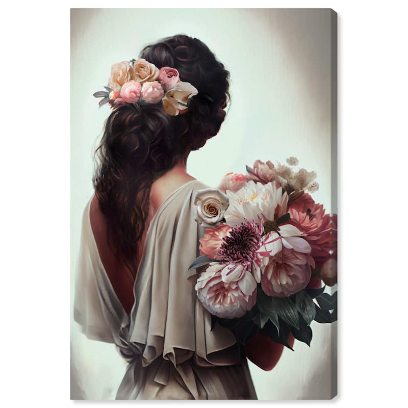 Wynwood Studio Fashion and Glam Marianna Gray and Light Pink Traditional Wall Art Canvas Print