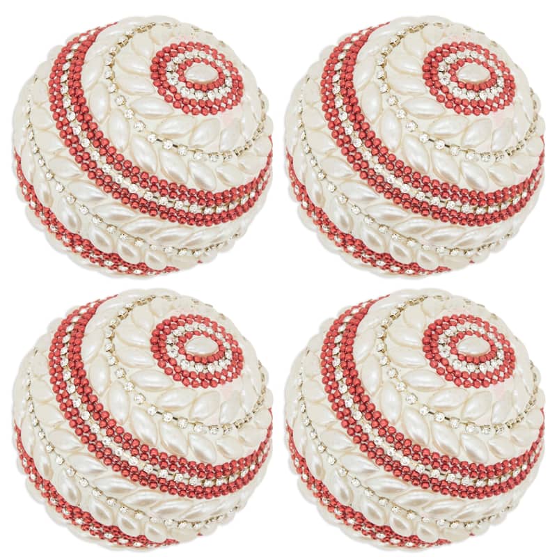 Glimmer Globe Beaded Orb (Set of 4)