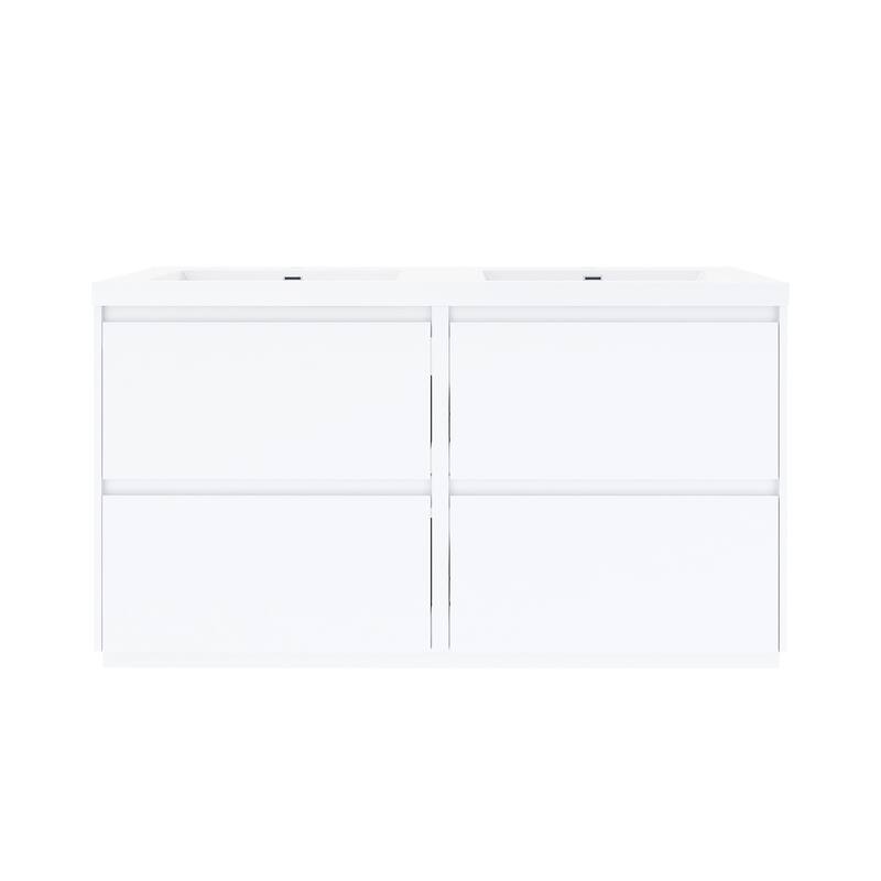 Freestanding Bathroom Vanity with Integrated Resin Top