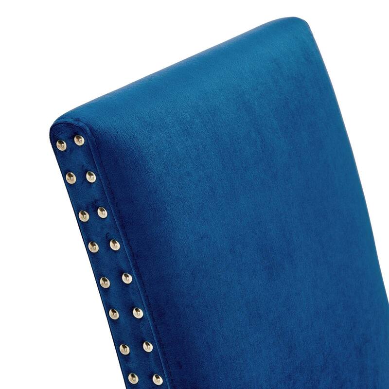 Silver Orchid Lind Velvet Nailhead Trim Dining Side Chairs (Set of 2)