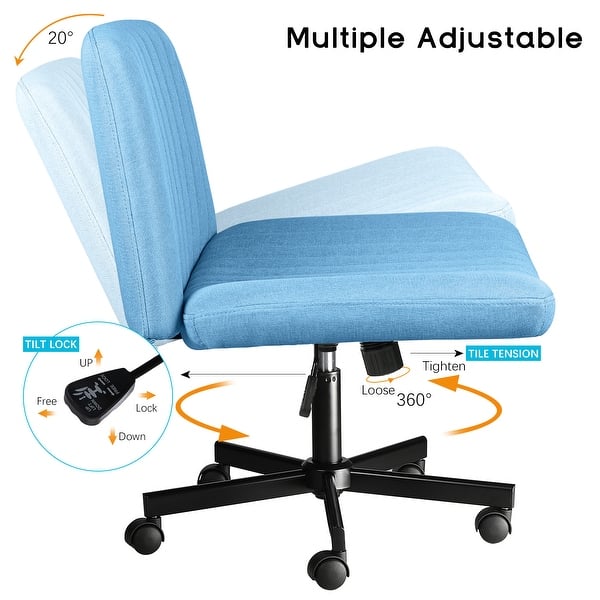 Cross Legged Computer Chair With Locking Wheels Desk Chair No
