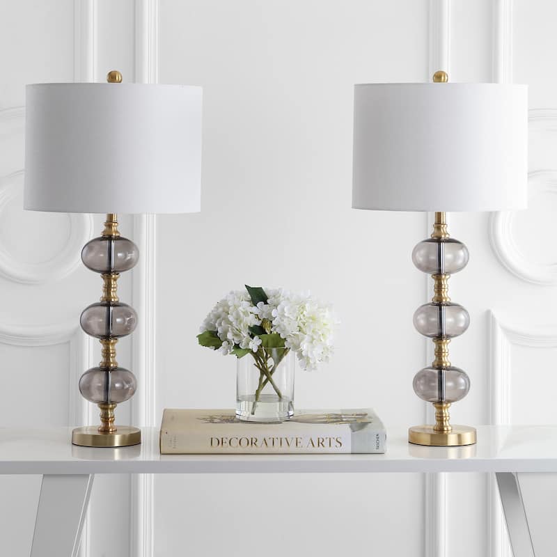 SAFAVIEH Lighting Kuriko 30" LED Table Lamp (Set of 2) - 14"x14"x30" - 14Wx14Dx30H