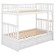 preview thumbnail 27 of 25, Twin over Twin Bunk Bed with Convertible Beds, Drawers, Sturdy Pine Wood Construction, Fence Guardrail, Easy Assembly, Grey