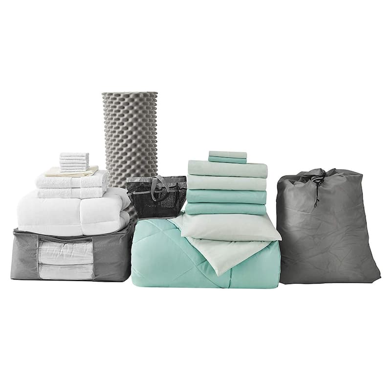 Porch & Den Hargis Yucca/Hint of Mint Color Twin XL College Bedroom Set