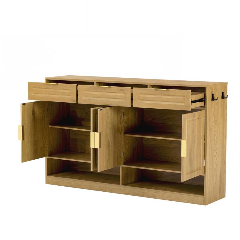 Farmhouse Sideboard with 3 Drawers & 4 Doors