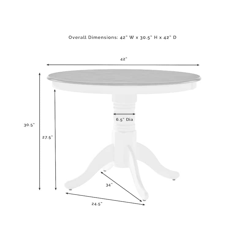 Crosley Shelby Round Dining Table - 42 "W x 42 "D x 30.5 "H