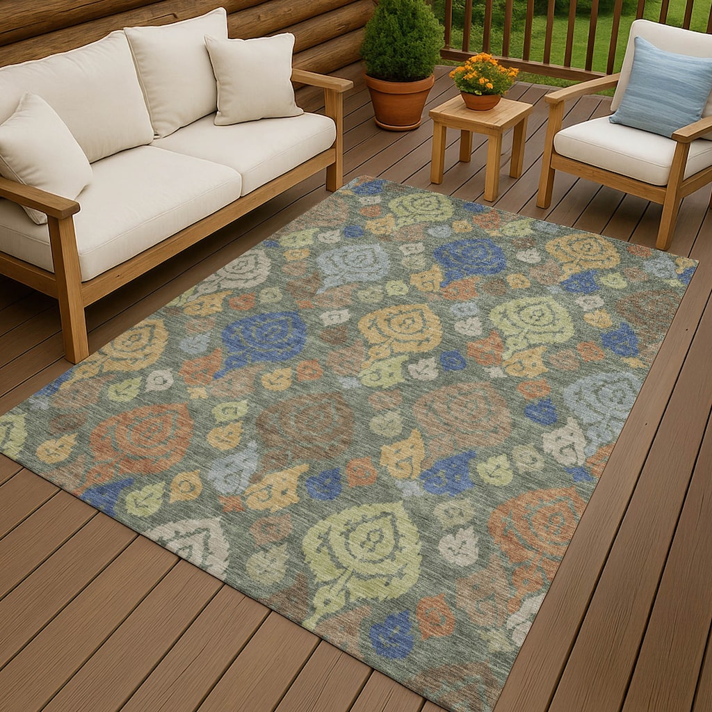 Machine Washable Indoor/ Outdoor Casual Zona Chantille Rug