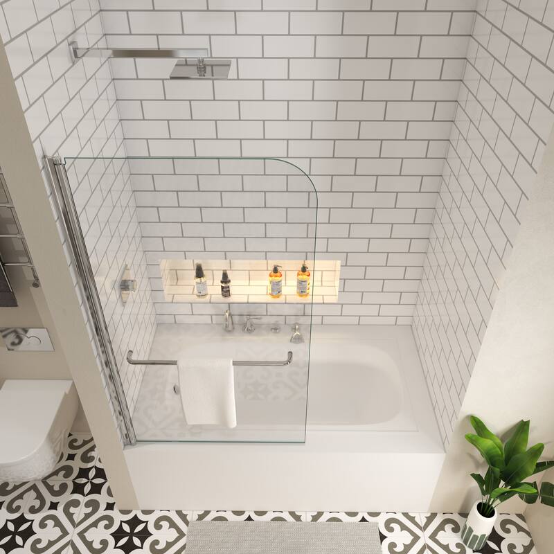 Bath tub Pivot shower screen - Silver