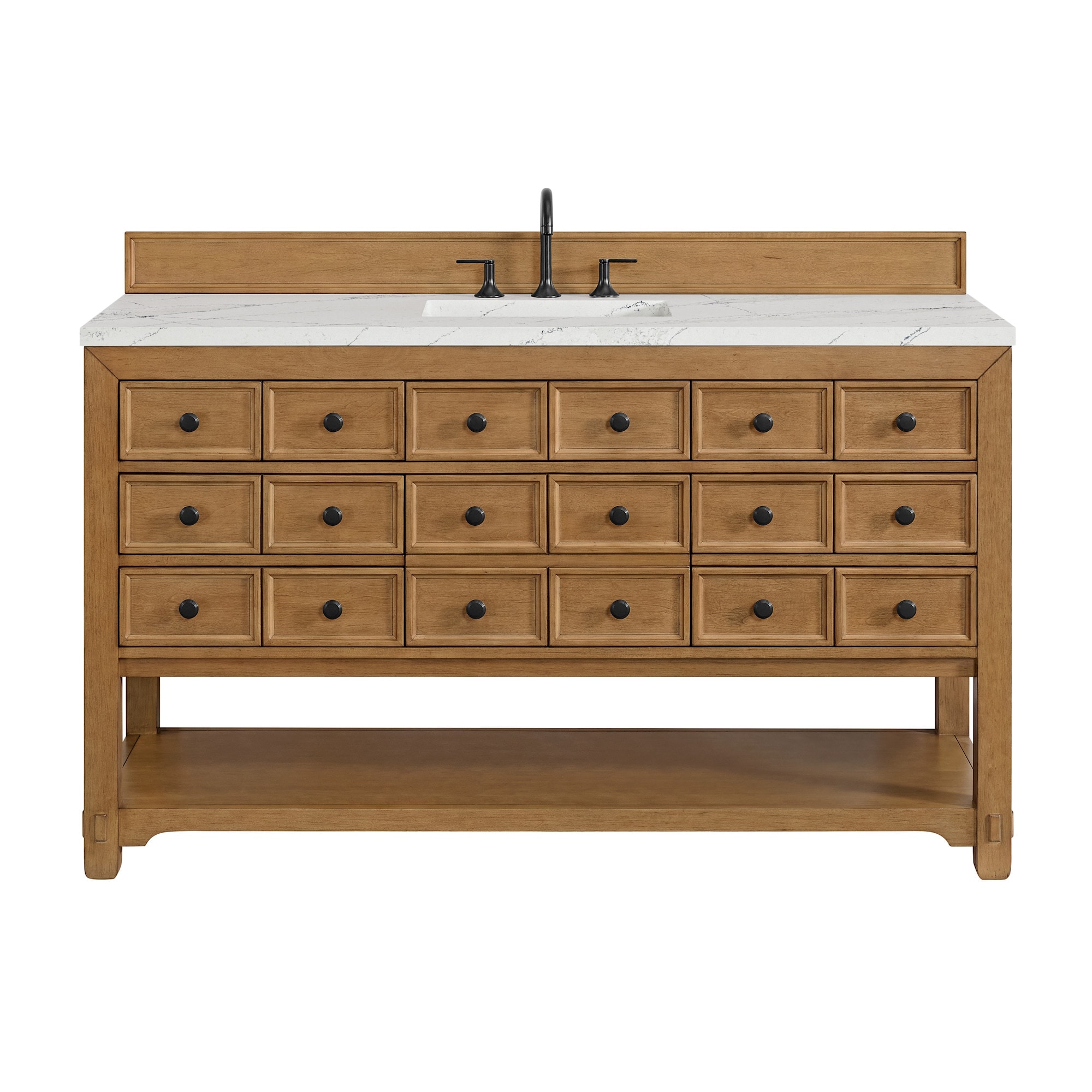 James Martin Vanities 505-V60S-3ENC Malibu 60" Free Standing Single - Amber Birch