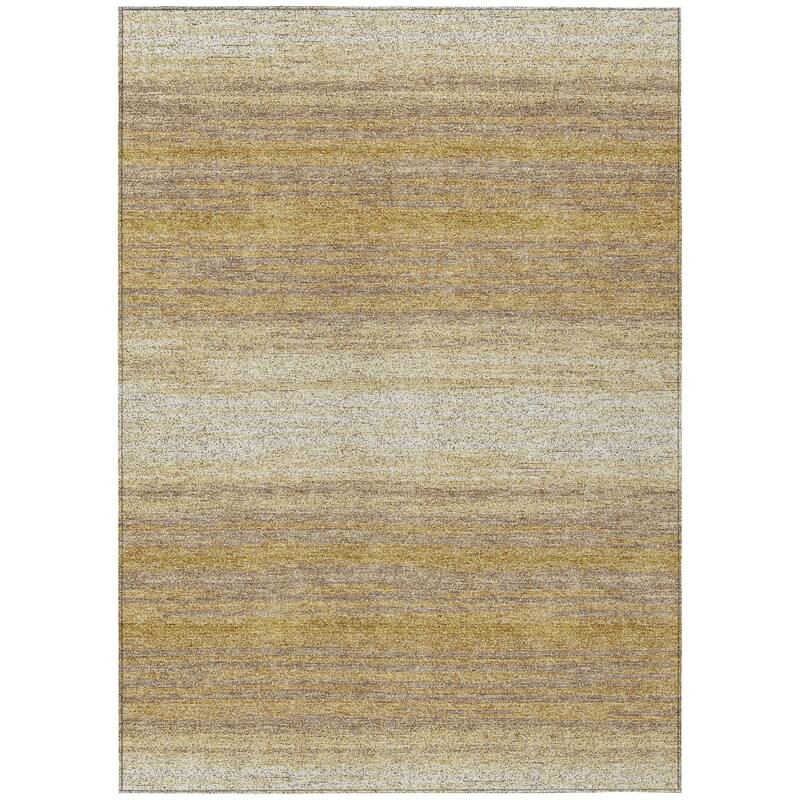 Machine Washable Indoor/ Outdoor Ombre Stripe Chantille Rug