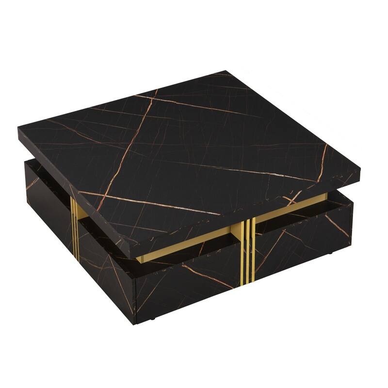 43.3" W Square Storage Coffee Table with 4 Drawers