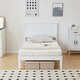 preview thumbnail 7 of 45, Twin Size Solid Wood Platform Bed Frame With Headboard White