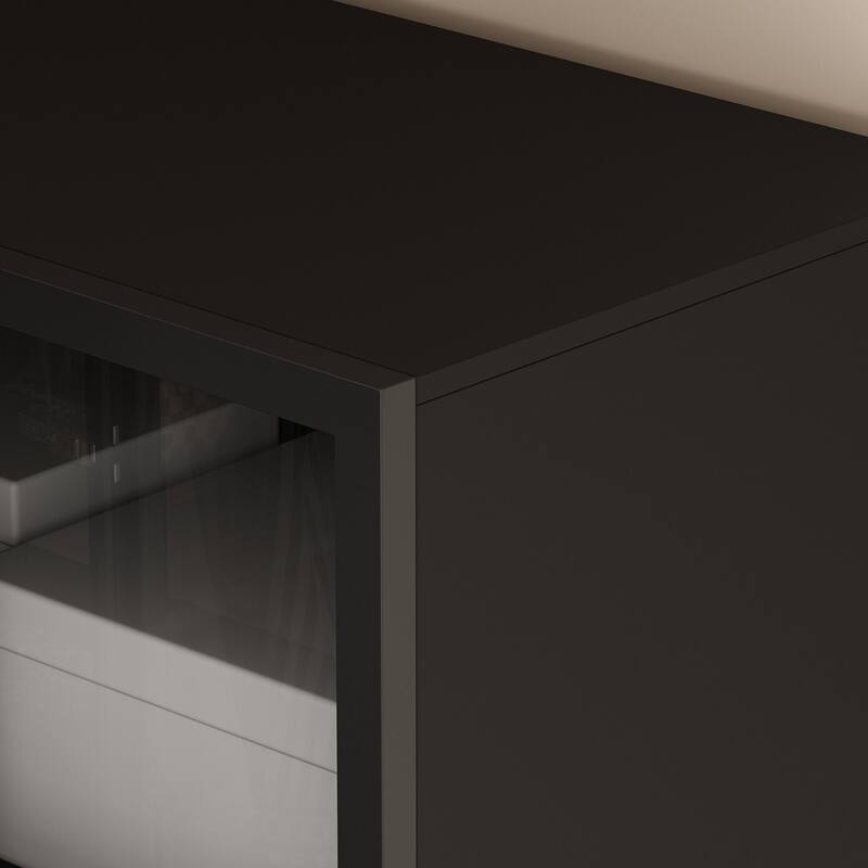 Glass Door Wardrobe Armoire Storage Closet with Light Display Cabinet