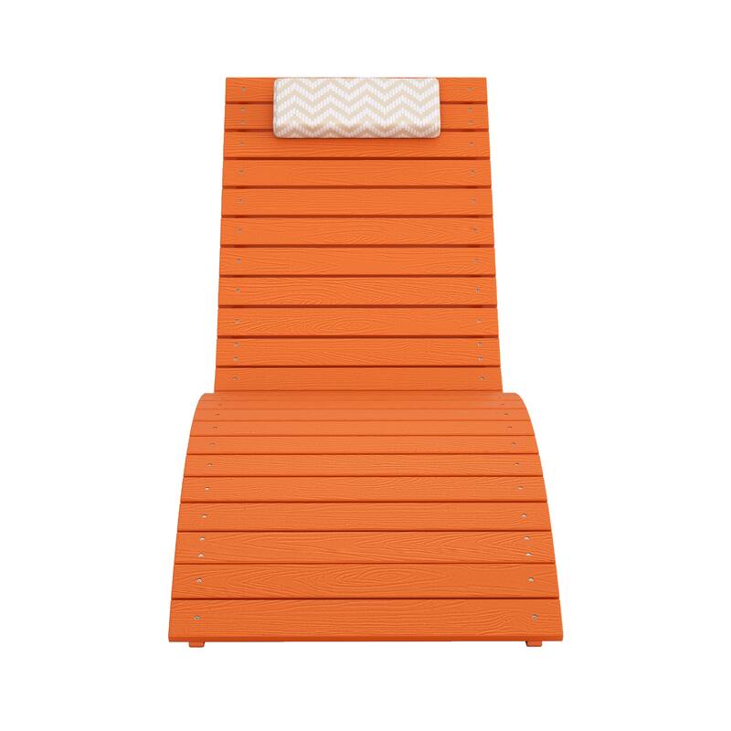 HDPS Pool Lounge Chairs, Single Waterproof Sun Lounge Chaise With Headrest For In Pool, White/Blue/Orange/Black