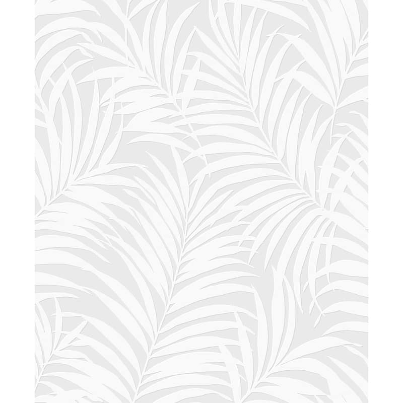 NextWall Tossed Palm Paintable Peel and Stick Wallpaper - 20.9 in. W x 18 ft. L - 20.9 in. W x 18 ft. L - Off-White