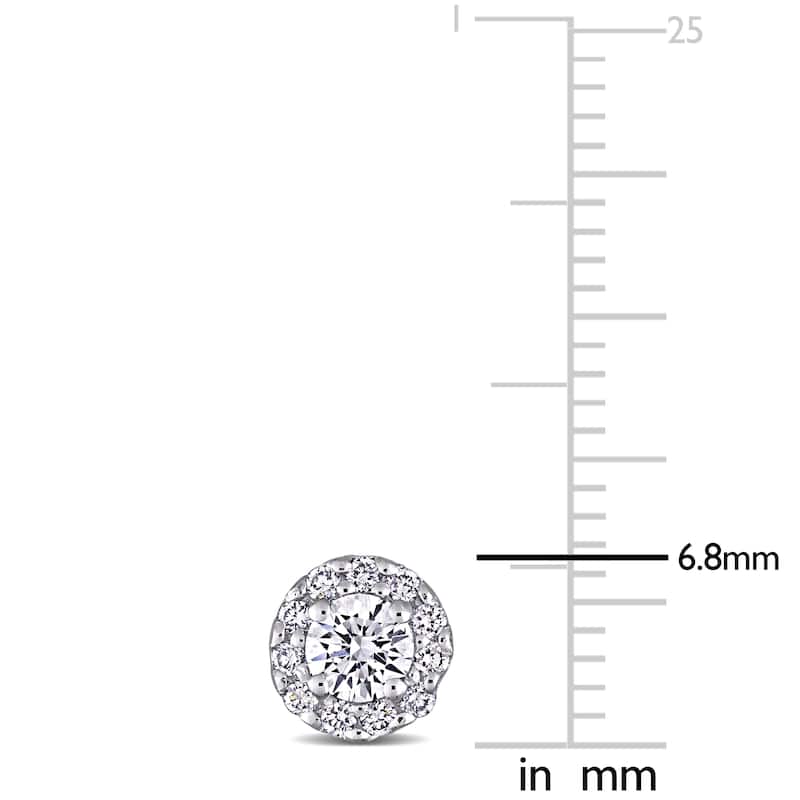 3/4ct TW Lab Grown Diamond Halo Stud Earrings in 14k White Gold