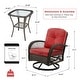 preview thumbnail 37 of 46, EROMMY Outdoor 3 Pieces Swivel Rocker Patio Chair Sets with Glass Table, All-Weather Wicker & Thickened Cushions for Backyard