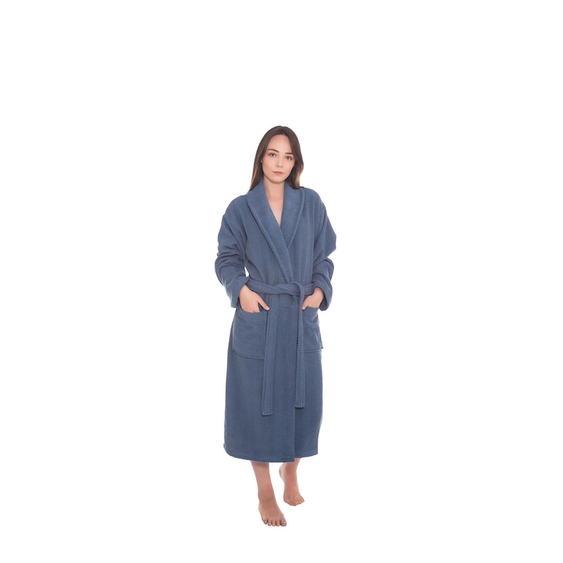 Ozan Premium Home Chevron Luxury Collection 100% Turkish Cotton Unisex Bathrobe