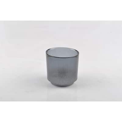 Sm. Grip Grey & Silver Glitter Votive- A