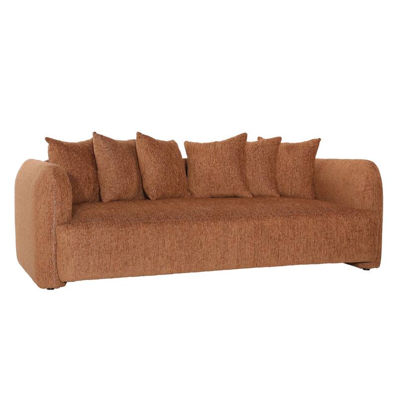 Ledge 96" Wide Linen Sofa, Terracotta