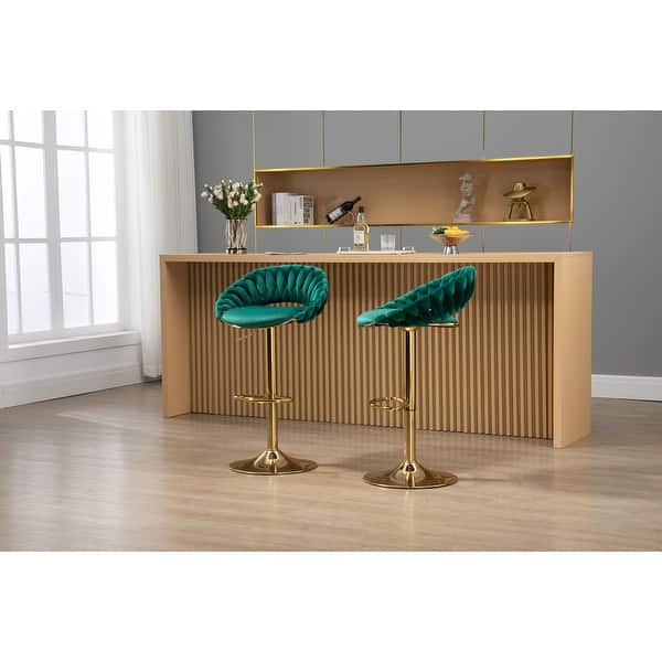 Adjustable Swivel Counter Height Dining Chairs with Footrest Set of 2