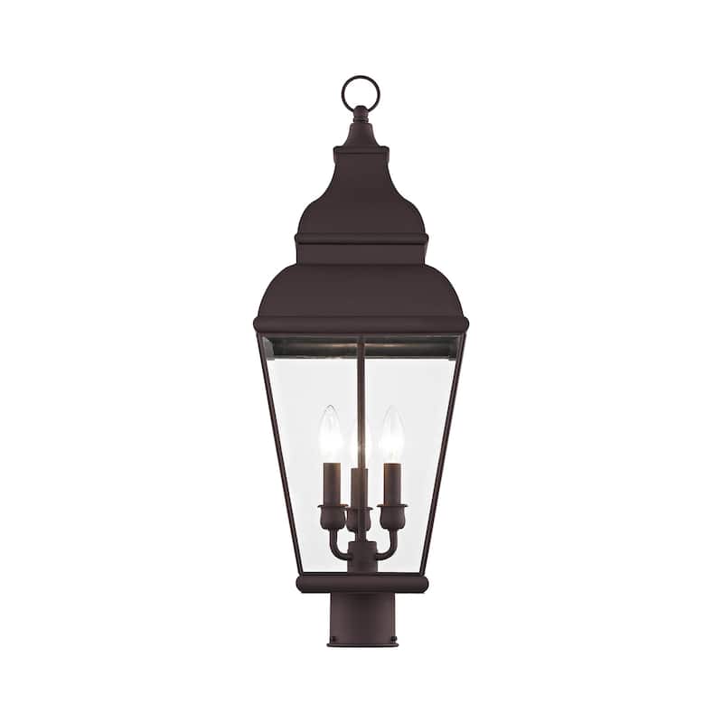 Livex Lighting Exeter 3 Light 28-1/4" High Outdoor Single Head Post