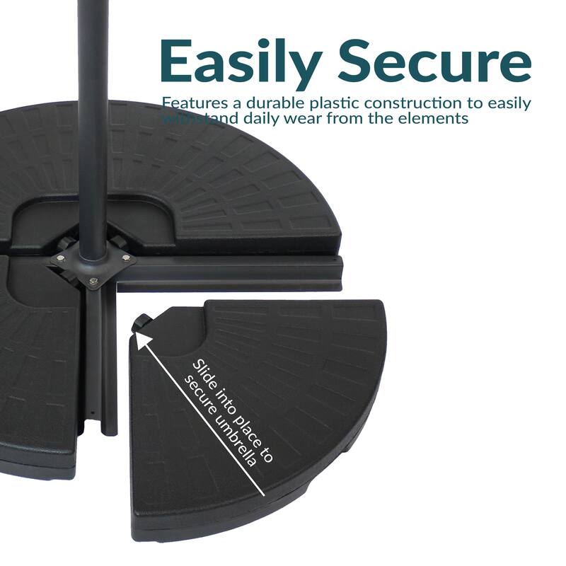 Sunnydaze 10' Offset Patio Umbrella with Cantilever and Cross Base - Round Base Set