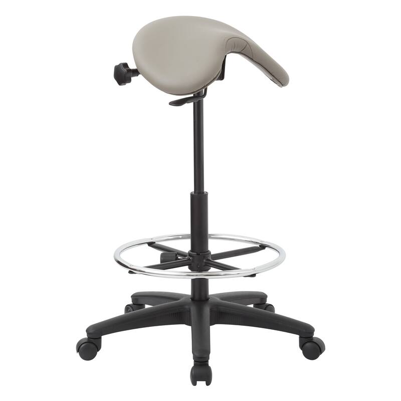 Backless Stool with Height-adjustable Saddle Seat