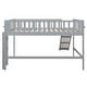 preview thumbnail 13 of 11, Full Size Pine Wood Low Loft Kids Bed Frame with Slide and Vertical Ladder, Fun Space-Saving Design for Bedroom, Grey