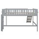 preview thumbnail 13 of 12, Modern & Playful Style and Multifunctional Loft Bed with Built-in Slide and Ladder, Grey