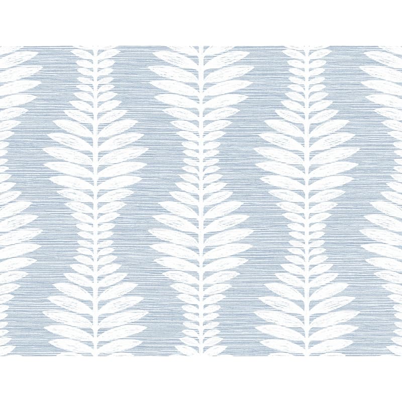 Lillian August Carina Leaf Ogee Embossed Vinyl Unpasted Wallpaper - 27 in. W x 27 ft. L - Ice Cube