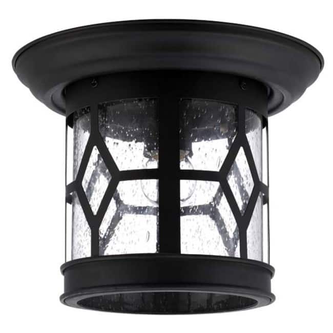Canarm Atlanta Single Light 10" Wide Outdoor Flush Mount Lantern - Black