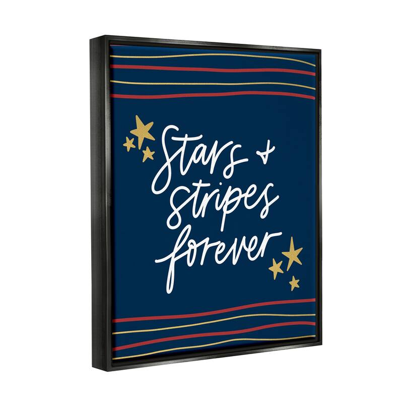Stupell Stars Stripes Forever Americana Independence Day Floater Frame, Design by Amanda Houston